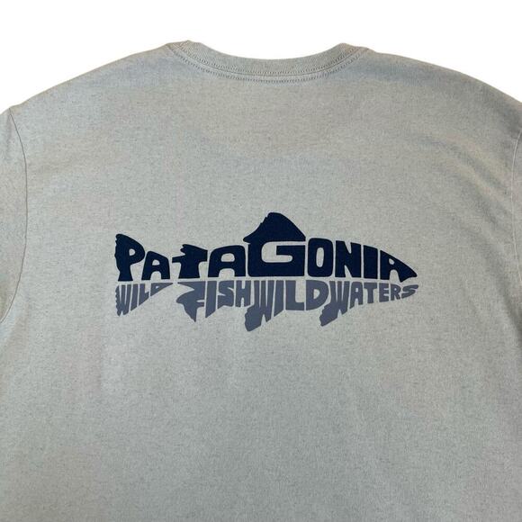 Patagonia Wild Waterline Pocket Responsibili-tee Wispy Green Recycled Cotton Sm - Picture 9 of 16